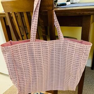 Stussy Logo Pink Tote Bag